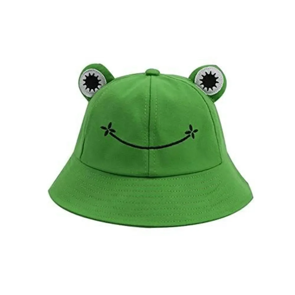 Frog Bucket Sun Wide Brim Fun Hat for Children Girls or Boys